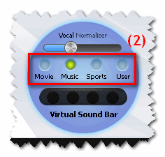 Virtual Sound Bar sound modes