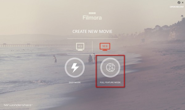 Filmora Full Feature mode