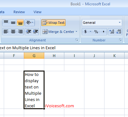 When "Wrap text" is turned on, text in a cell is displayed in multiple lines automatically, depend on width of column.