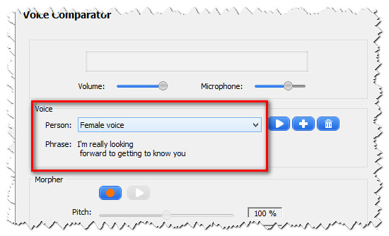 VCS Voice Comparator settings applied