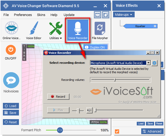 Voice Changer Software Diamond: Voice-over recorder
