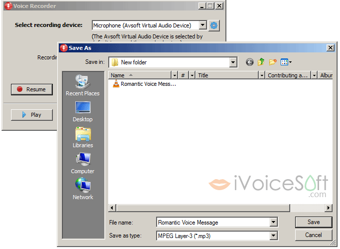 Voice-over recorder: Record and resume