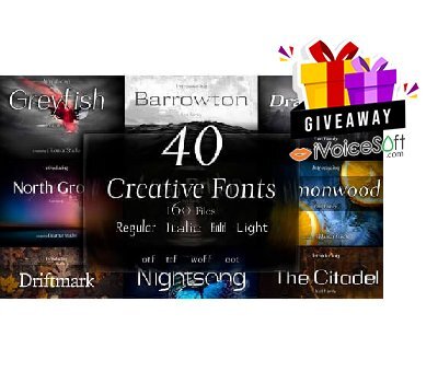 FREE Download Eldamar Studio: 40 Creative Fonts Giveaway From iVoicesoft
