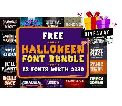 FREE Download Perfect Halloween Font Bundle Giveaway From iVoicesoft