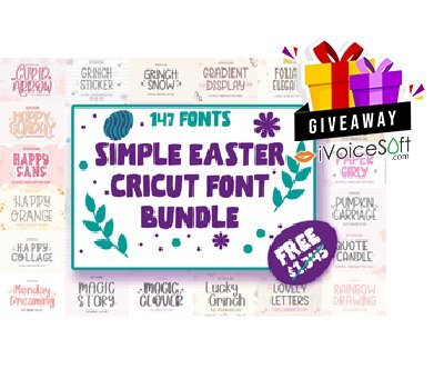 FREE Download Simple Easter Cricut Font Bundle Giveaway From iVoicesoft