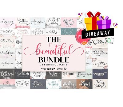 FREE Download The Beautiful Font Bundle Giveaway From iVoicesoft