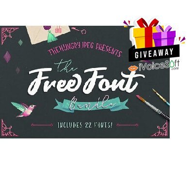 FREE Download TheHungryJPEG Free Font Bundle Giveaway From iVoicesoft