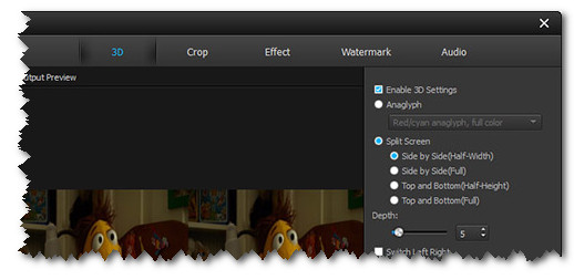 3D settings Aiseesoft Total Video Converter 8