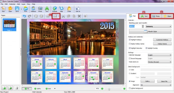 Photo Calendar Creator PRO - Advanced editor