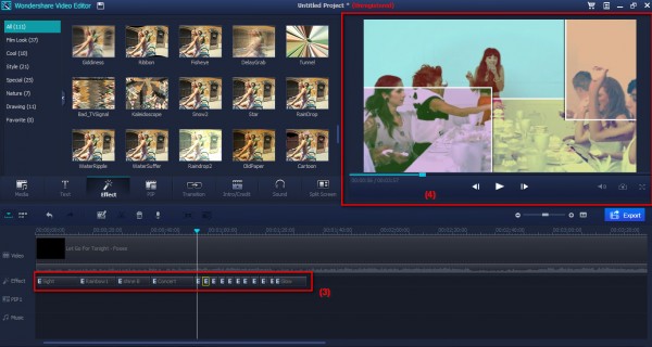 Wondershare Video Editor - Apply effects