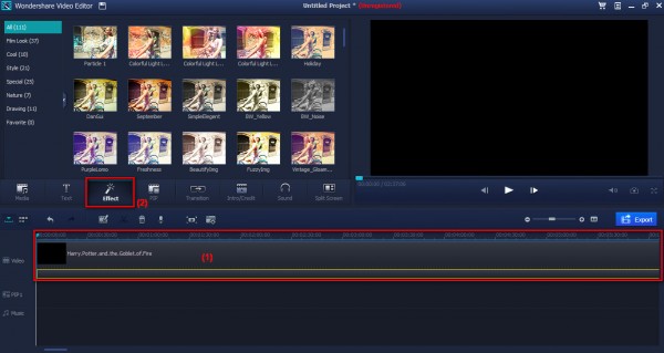 Wondershare Video Editor - Effects