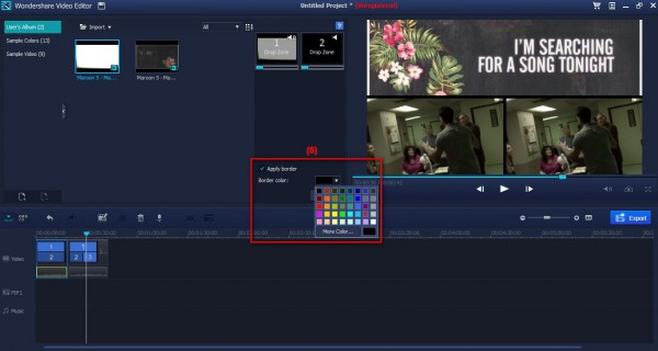 Add border for split-screen video