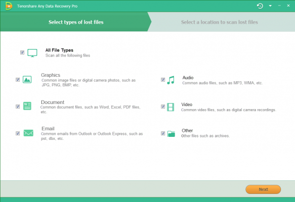 Data recovery file types