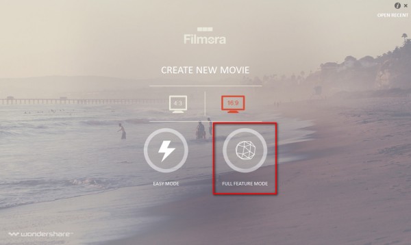 Filmora full feature mode