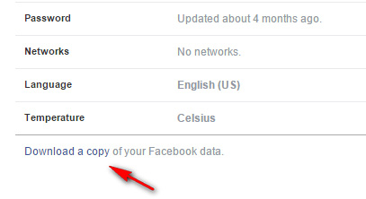 Request to Facebook for a Backup packet