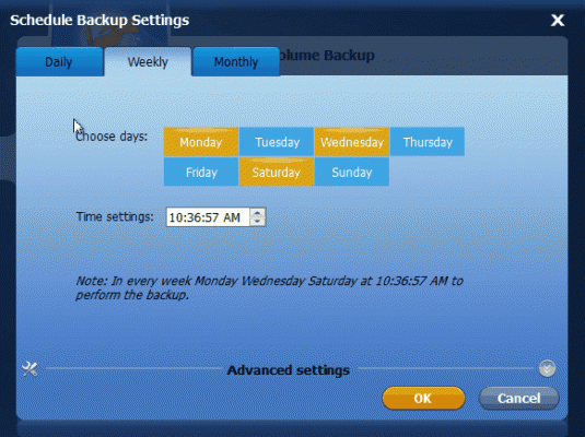 AOMEI Backup Pro - Schedule