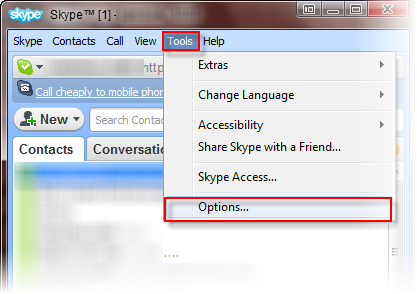 skype - option