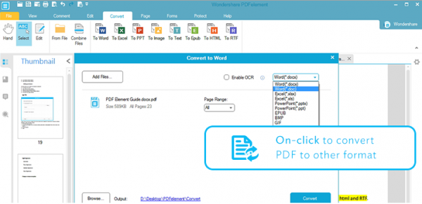 Wondershare PDFelement converter