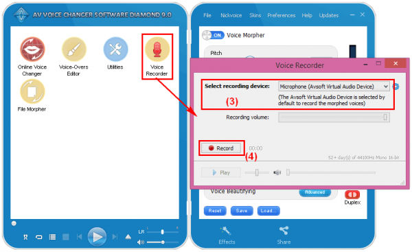 open voice recorder window