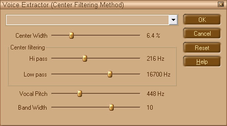 Voice extractor parameters