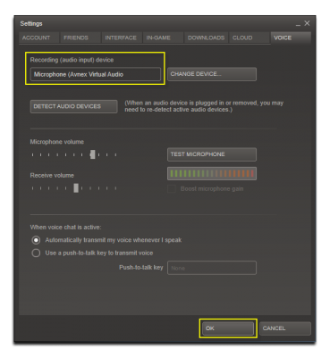 recording audio input device