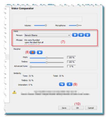 Compare voices and show result