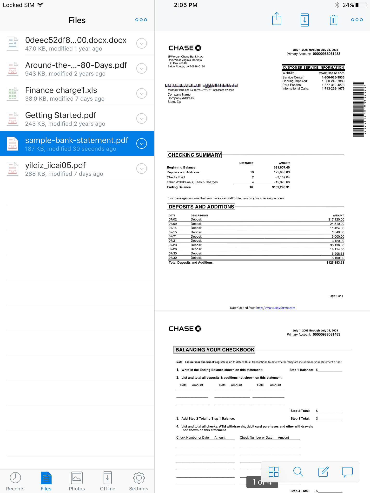 Choose a PDF file to convert to Excel