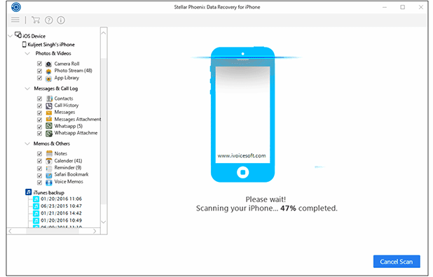 scanning for contents of the device