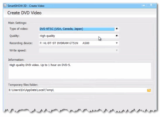 Set up DVD output