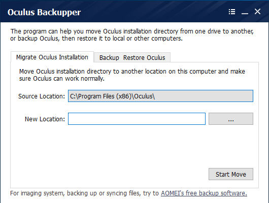 vrBackupper - Backup and restore all data in Oculus Rift installation directory.