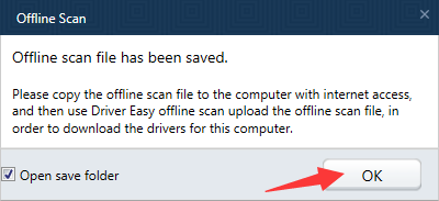 Offline scan has been saved