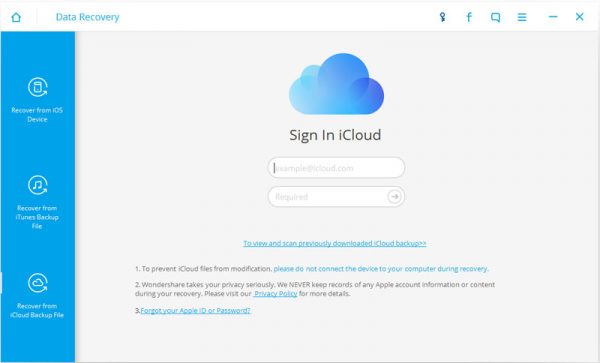 Recover from iCloud Backup Files