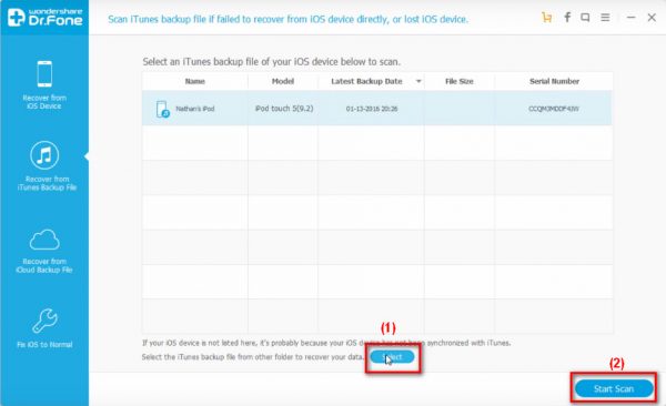 Recover from iTunes backup file 2