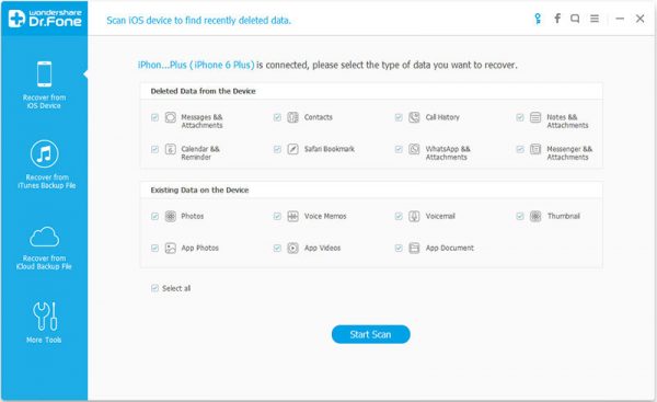 The first module allows you to recover data directly from your iPhone.