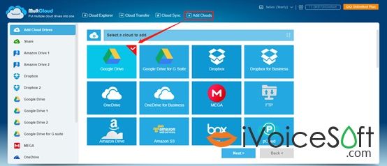 Add Google Drive and Other Related Cloud Accounts to MultCloud.