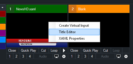 Editing Title vMix