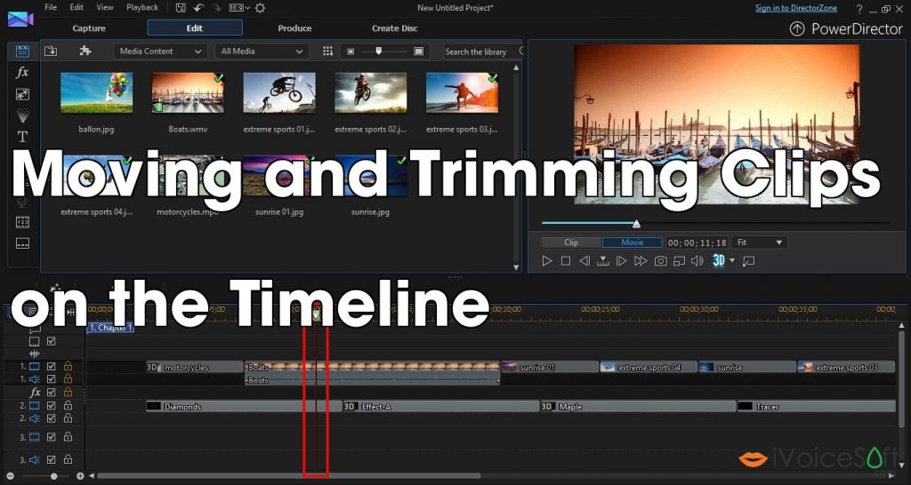 Moving and Trimming Clips   on the Timeline