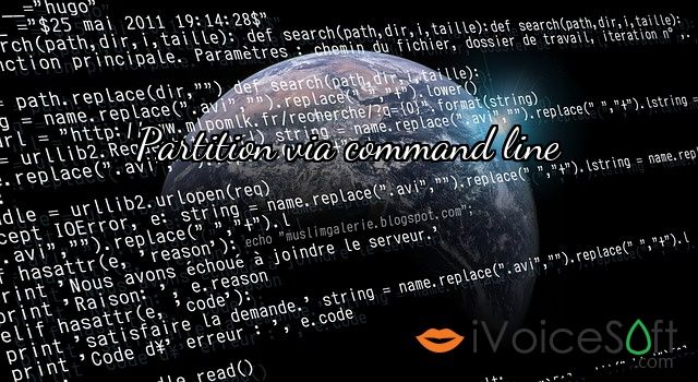 Partition via command line