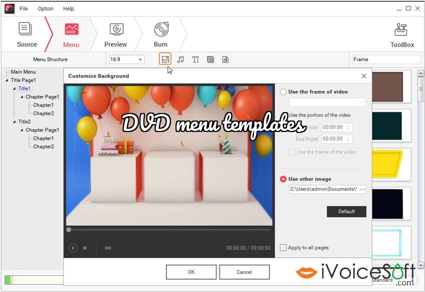 DVD menu templates with Wondershare DVD Creator