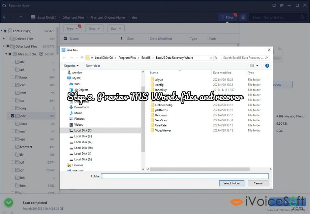 Step 3. Preview MS Words files and recover