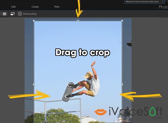 Drag to crop