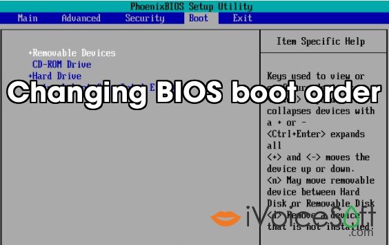 Changing BIOS boot order