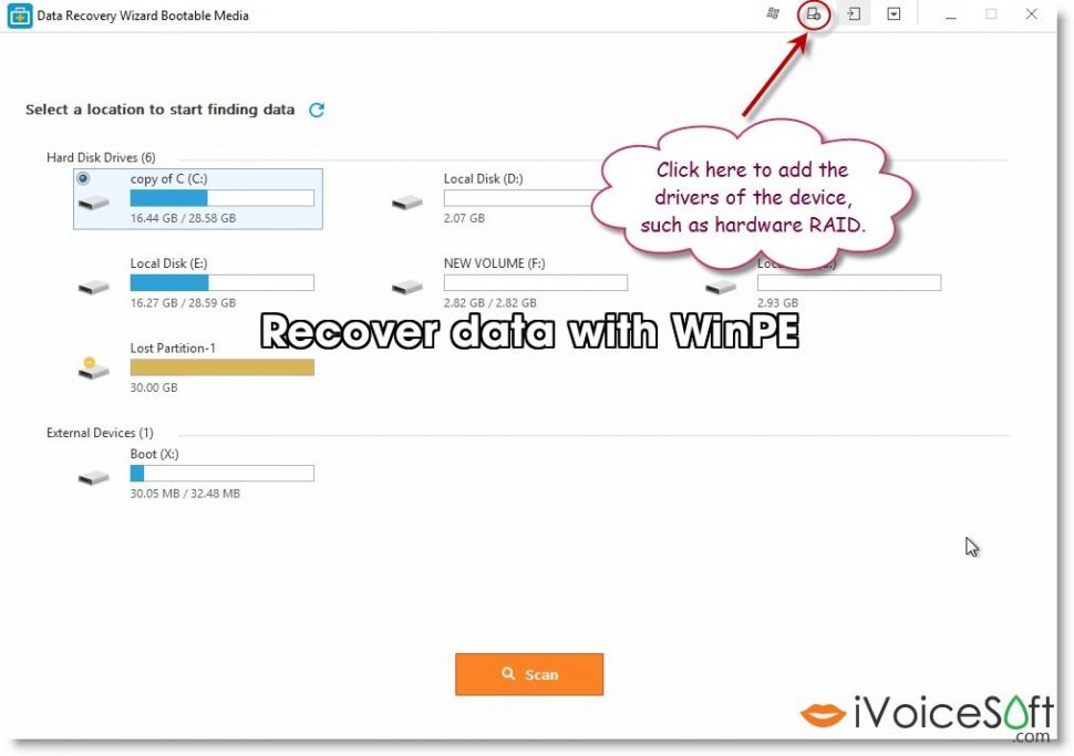 Recover data with WinPE 