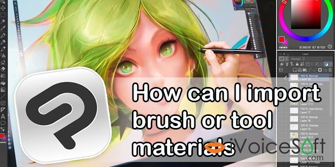 How can I import brush or tool materials within Clip Studio Paint?
