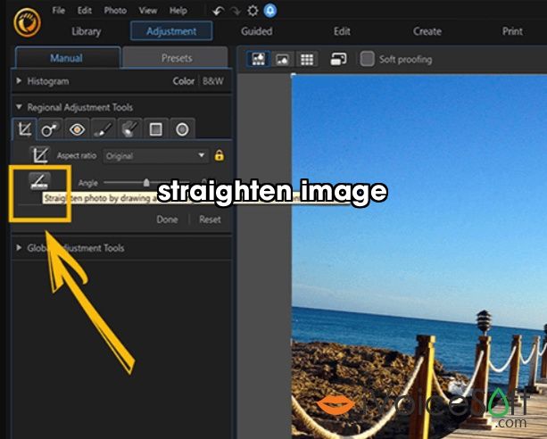 straighten image