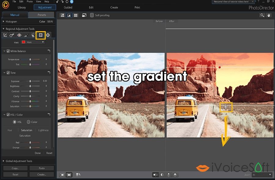 set the gradient