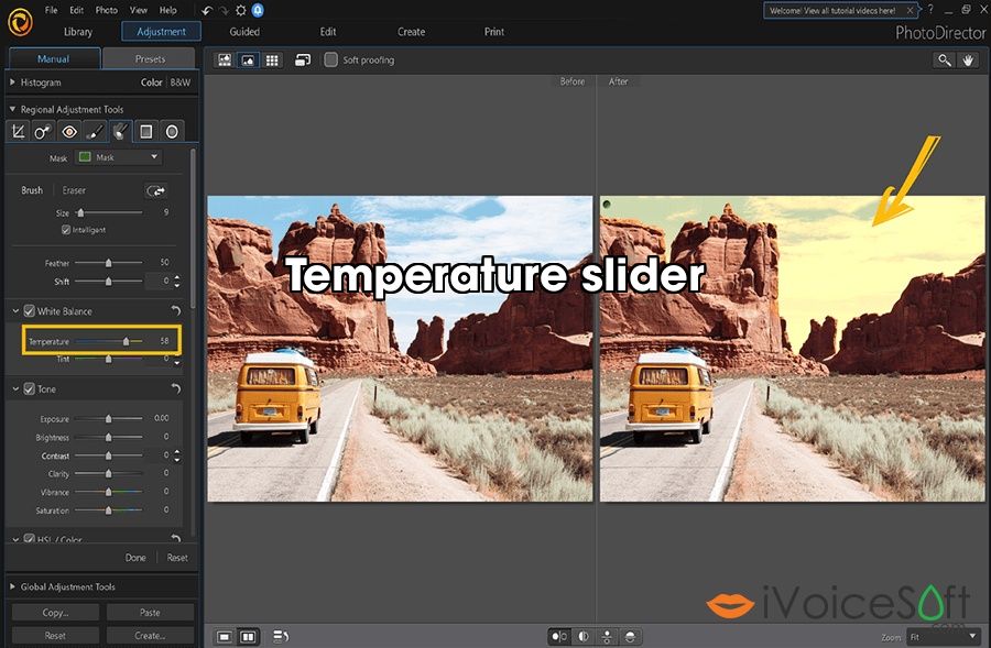 Temperature slider