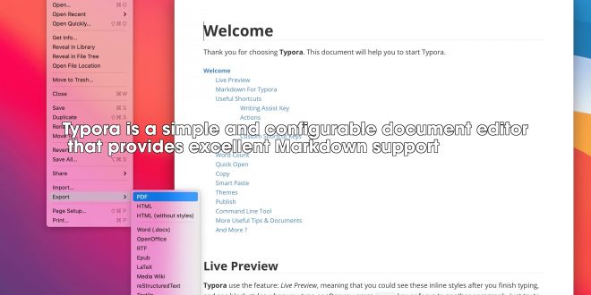 Typora is a simple and configurable document editor  that provides excellent Markdown support
