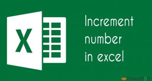 increment number in excel