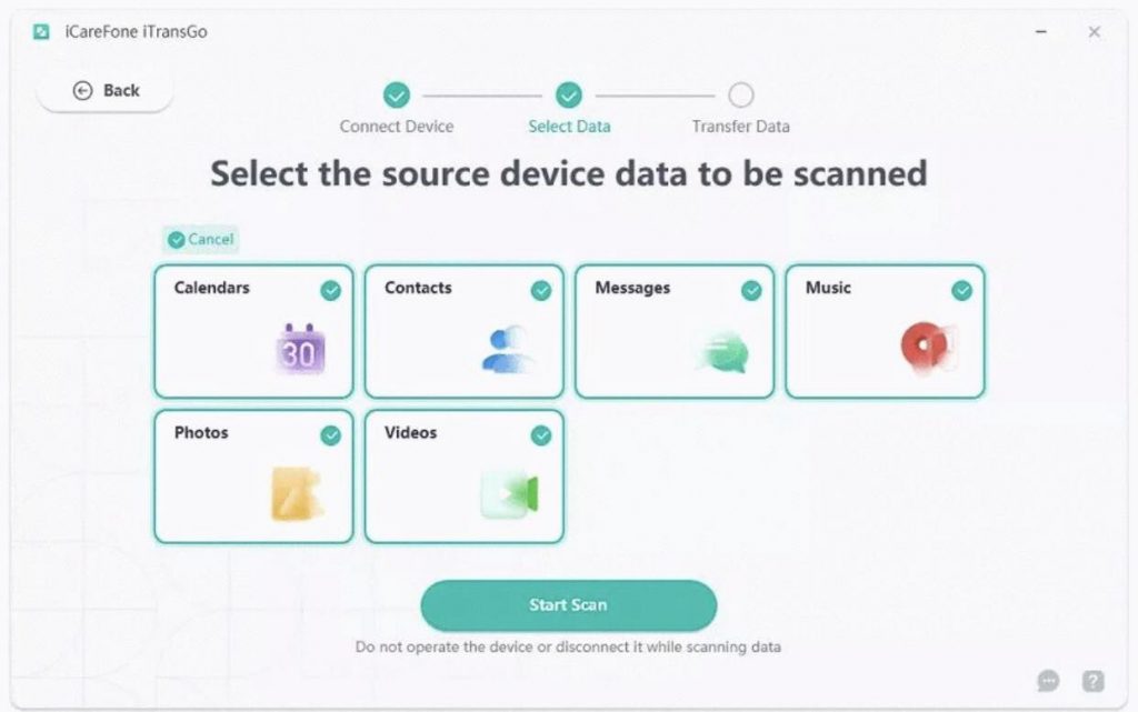 initiate the scanning process by clicking "Start Scan."
